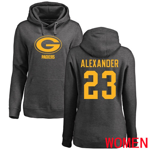 Green Bay Packers Ash Women #23 Alexander Jaire One Color Nike NFL Pullover Hoodie Sweatshirts->nfl t-shirts->Sports Accessory